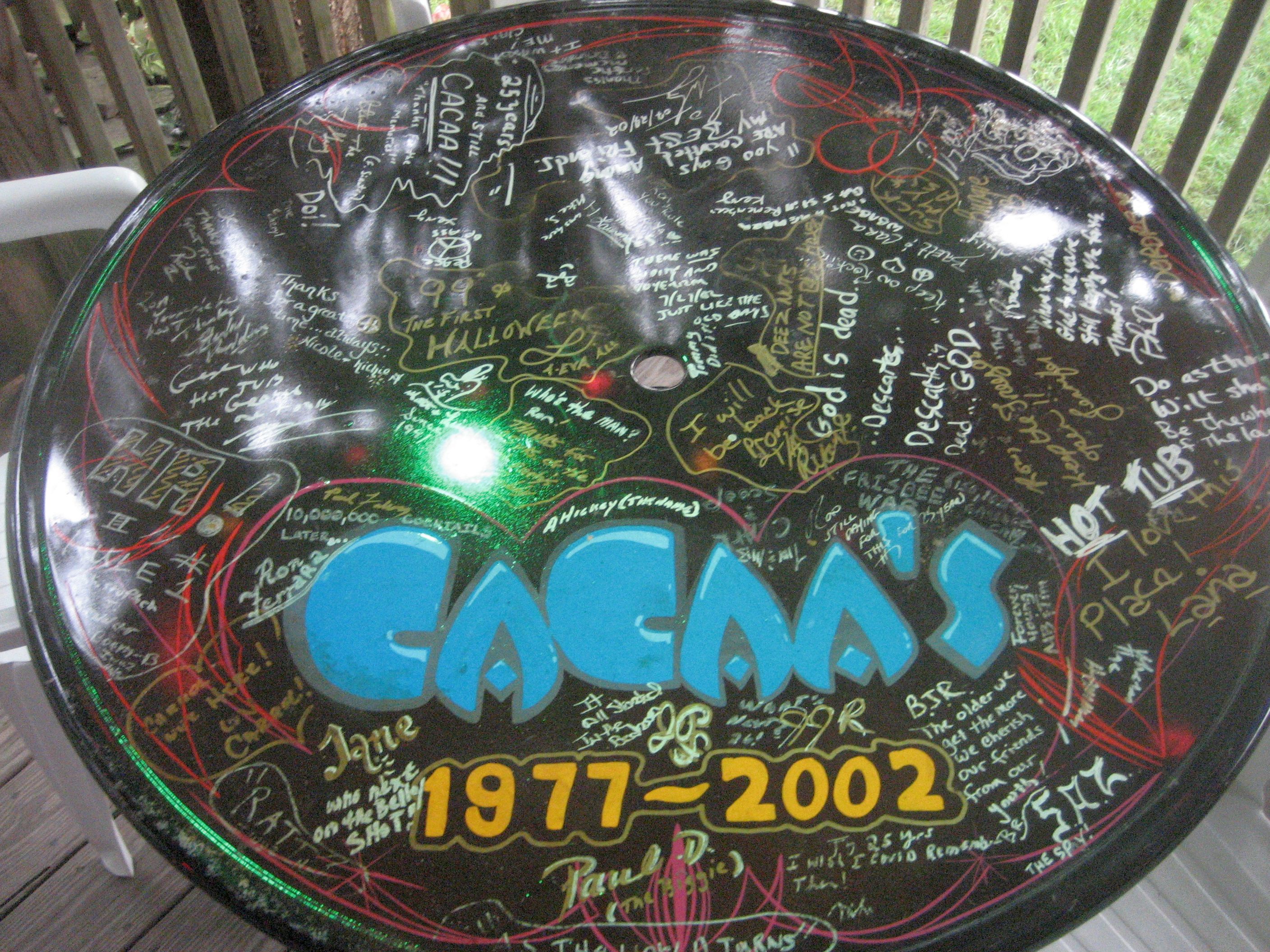 We brought out the table from 2002 ten years later for all to see.         Phil Shot